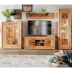 Massive Anbauwand aus Kernbuche - Sarosca (vierteilig)^Wohnen Discount