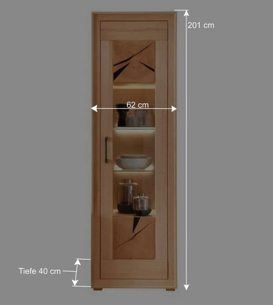 Massive Anbauwand aus Kernbuche - Sarosca (vierteilig)^Wohnen Discount