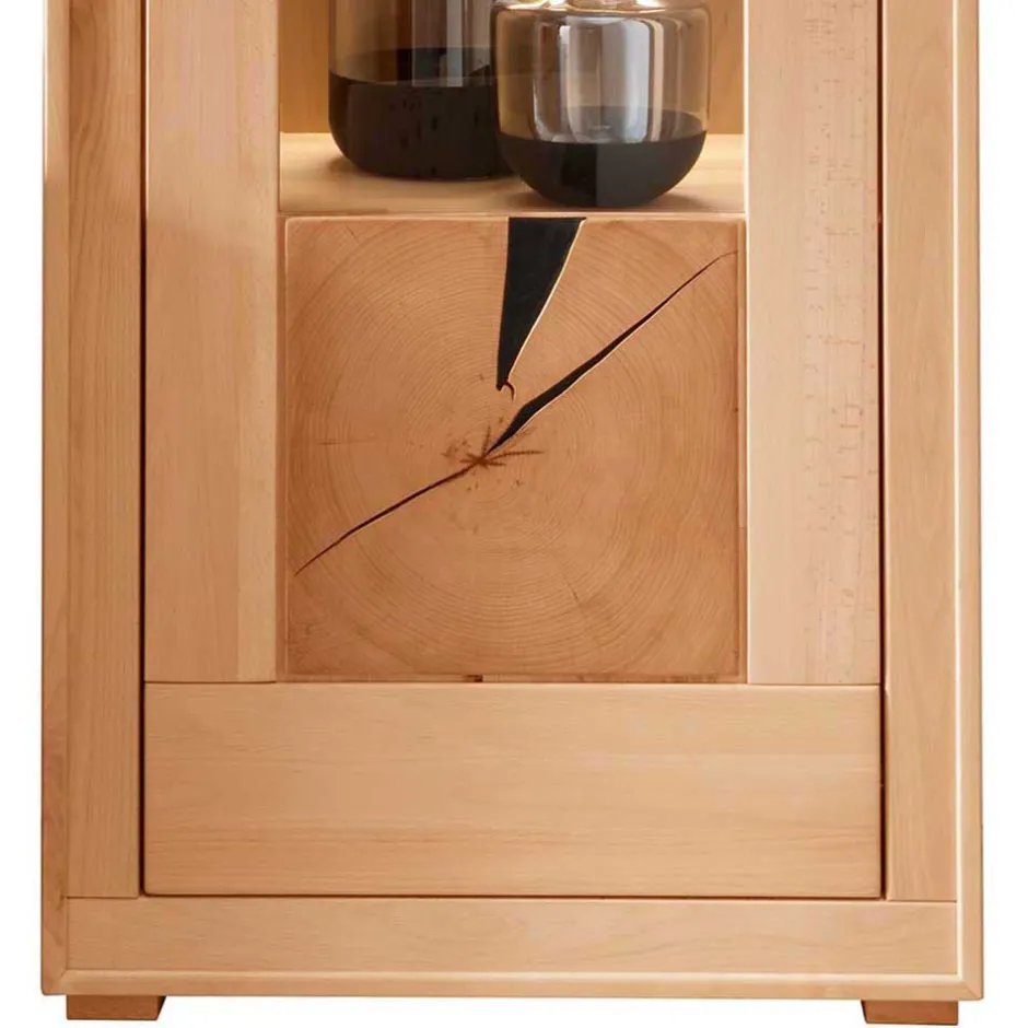 Massive Anbauwand aus Kernbuche - Sarosca (vierteilig)^Wohnen Discount