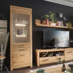 Massive Holzvitrine aus geölter Wildeiche - Loitons^Wohnen Best