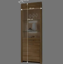 Massive Holzvitrine aus geölter Wildeiche - Loitons^Wohnen Best