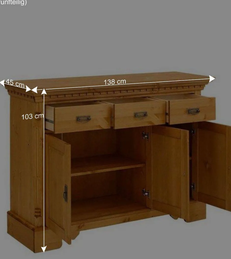 Wohnen Massive Landhaus Schränke als Set - Fausanda (fünfteilig)