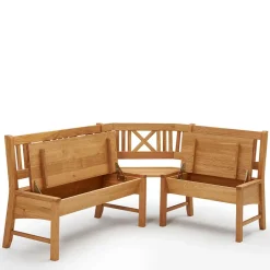 Wohnen Massive Wildeiche Eckbank Gruppe - Jodrav (vierteilig)