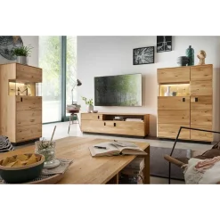 Wohnen Massive Wohnzimmereinrichtung mit LED - Xeddos (dreiteilig)