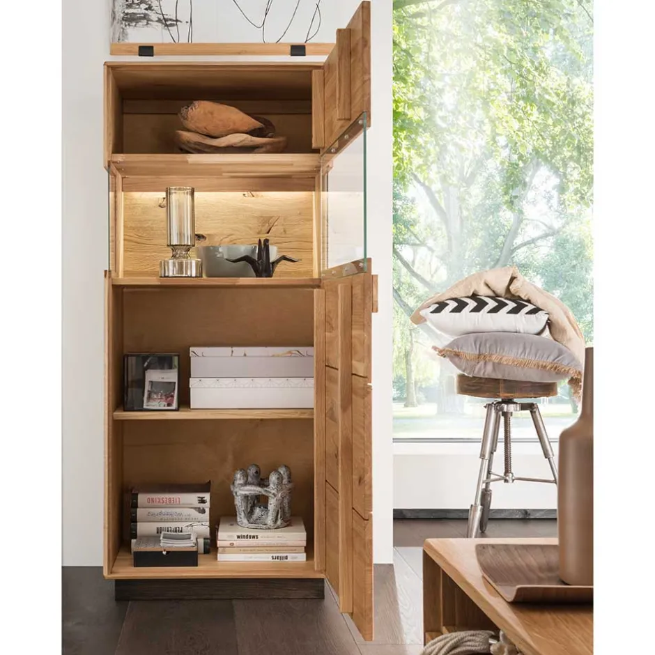 Wohnen Massive Wohnzimmereinrichtung mit LED - Xeddos (dreiteilig)