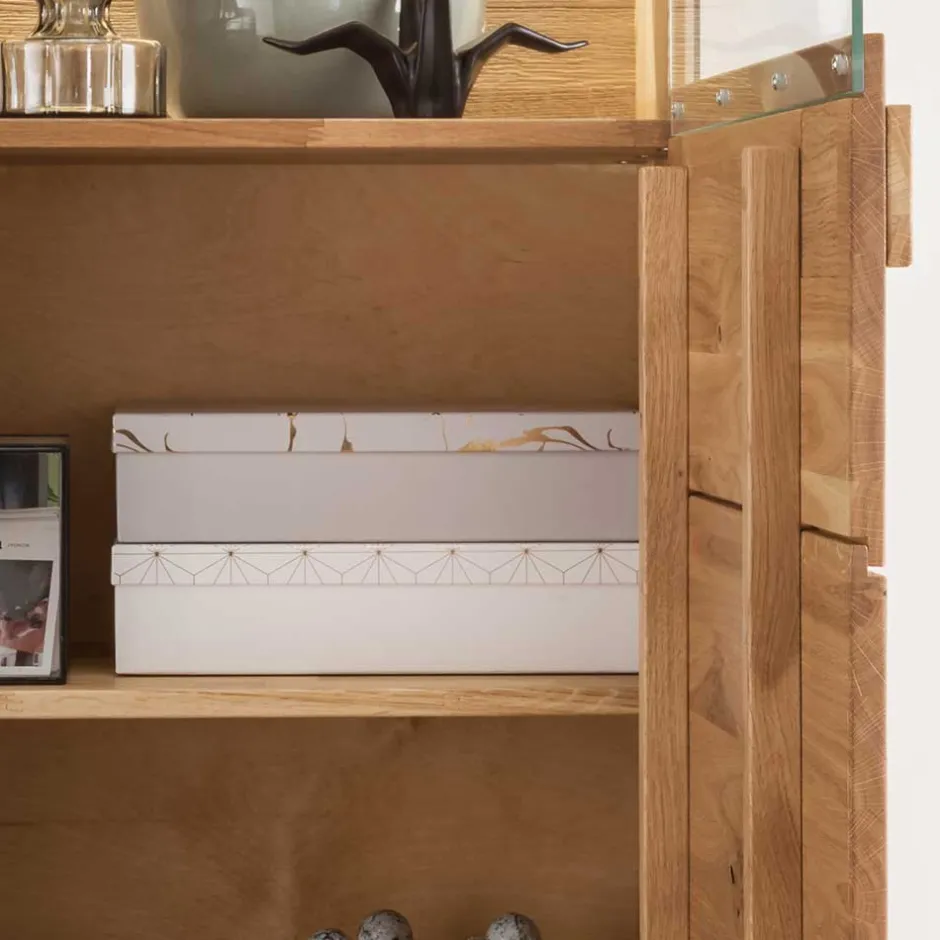 Wohnen Massive Wohnzimmereinrichtung mit LED - Xeddos (dreiteilig)