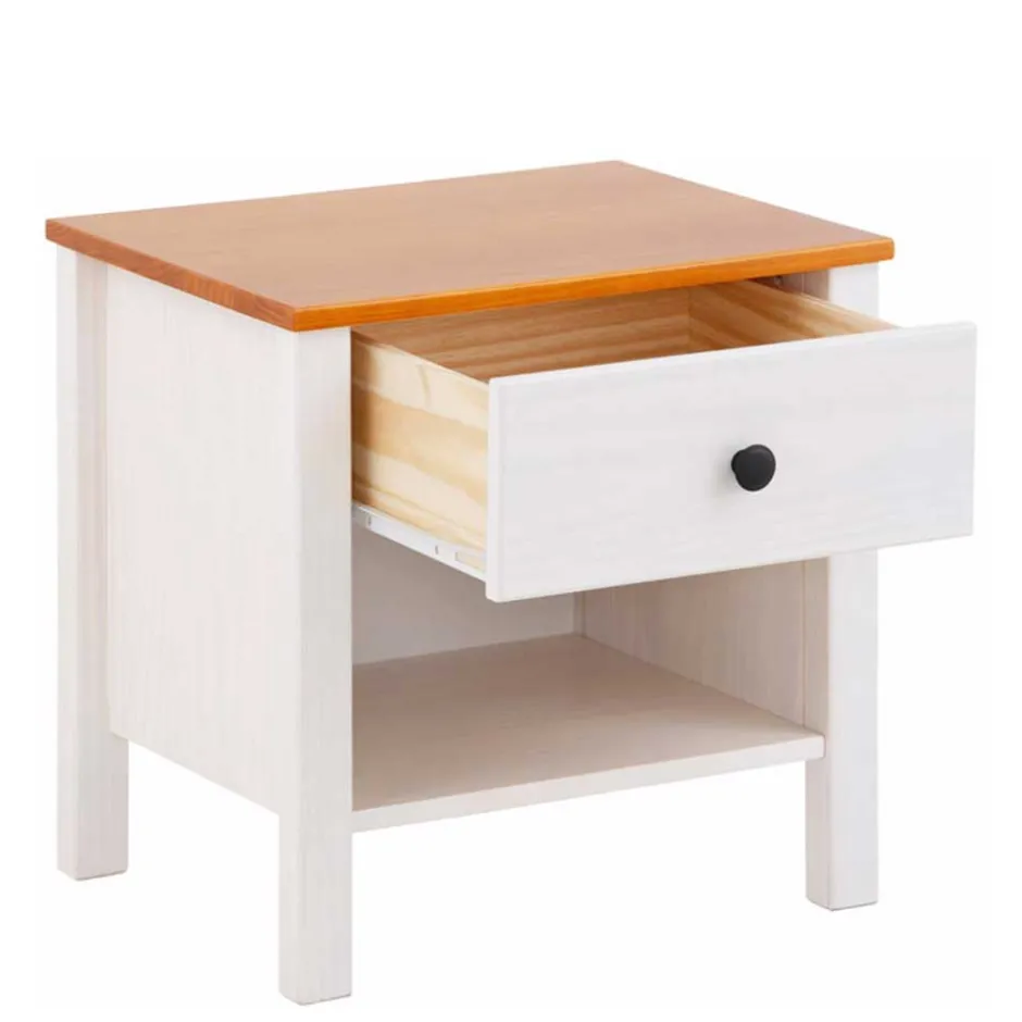 Wohnen Massiver Nachttisch mit Fach & Schublade - Ucledia