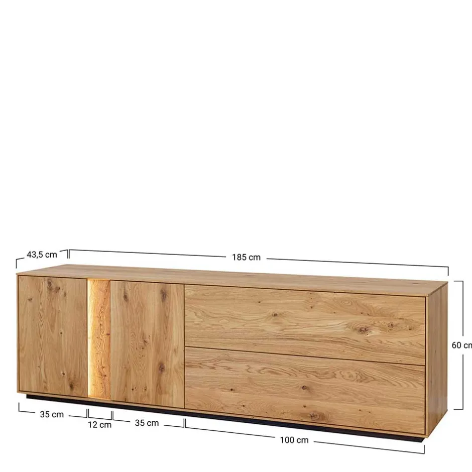 Massiver TV Unterschrank mit LED Licht - Cocondar^Wohnen Clearance