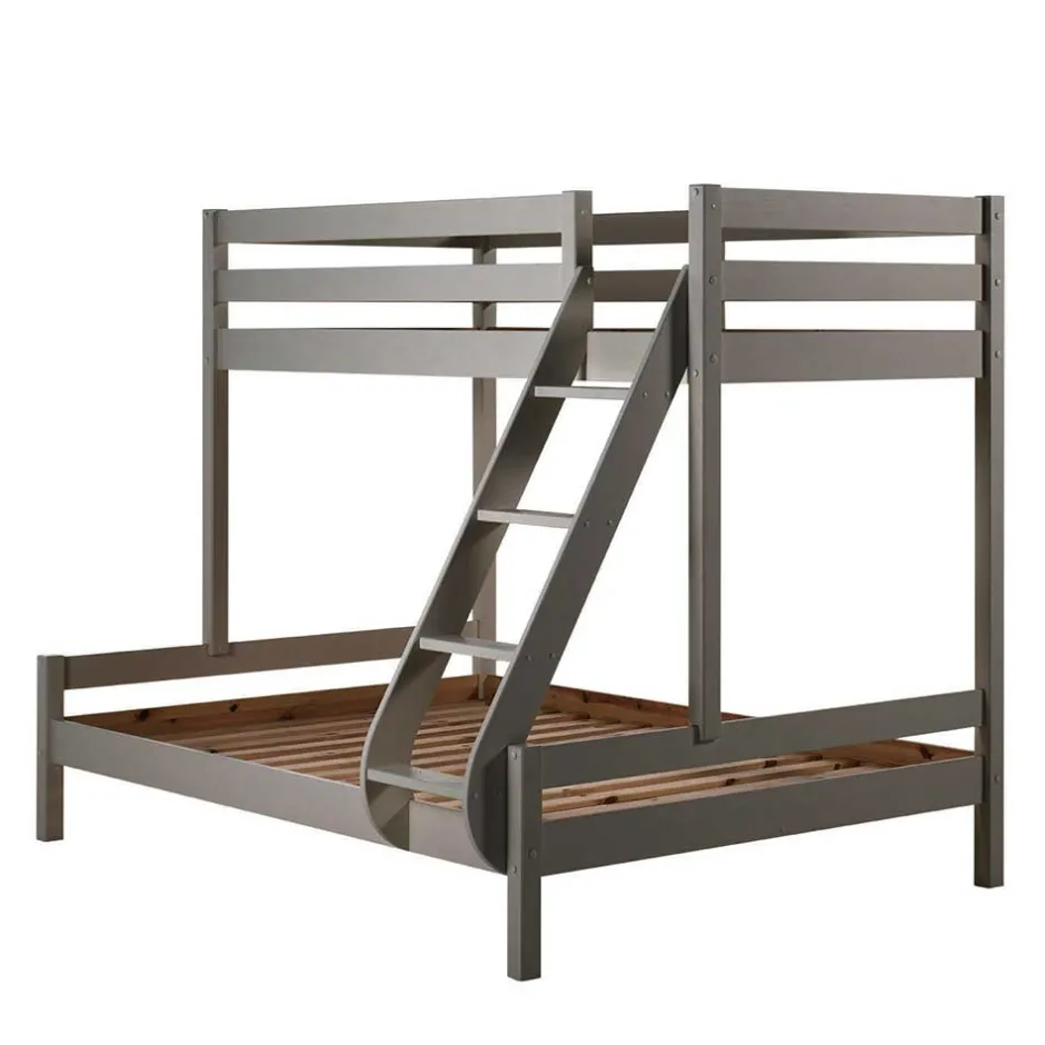 Kinder Wohnen Massives Etagenbett Familienbett in Grau - Verlago