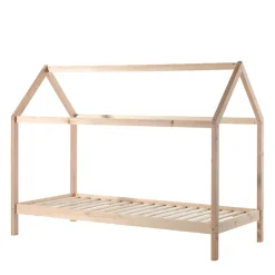 Massives Haus Kinderbett in Kiefer Natur - Luvrena^Wohnen Hot