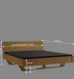 Wohnen Massives Holzbett mit Kufengestell - Vorianca