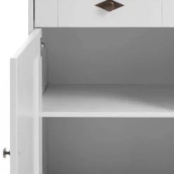 Wohnen Massives Kiefer Sideboard Satumare in Weiß