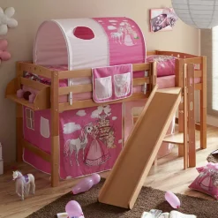Kinder Wohnen Massives Mädchen Rutschebett aus Buche Natur - Haikon