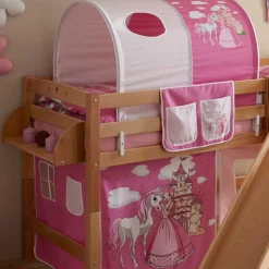 Kinder Wohnen Massives Mädchen Rutschebett aus Buche Natur - Haikon