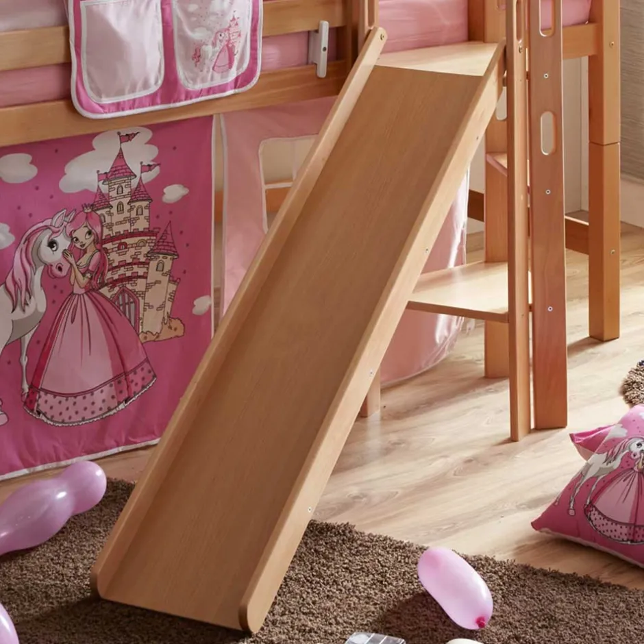 Kinder Wohnen Massives Mädchen Rutschebett aus Buche Natur - Haikon