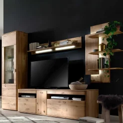 Massivholz Anbauwand in Eiche - Destal (vierteilig)^Wohnen Hot