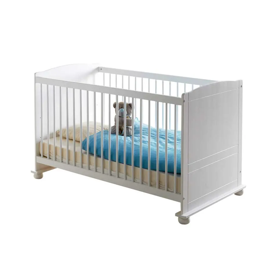 Wohnen Massivholz Babybett Narcisso in Weiß