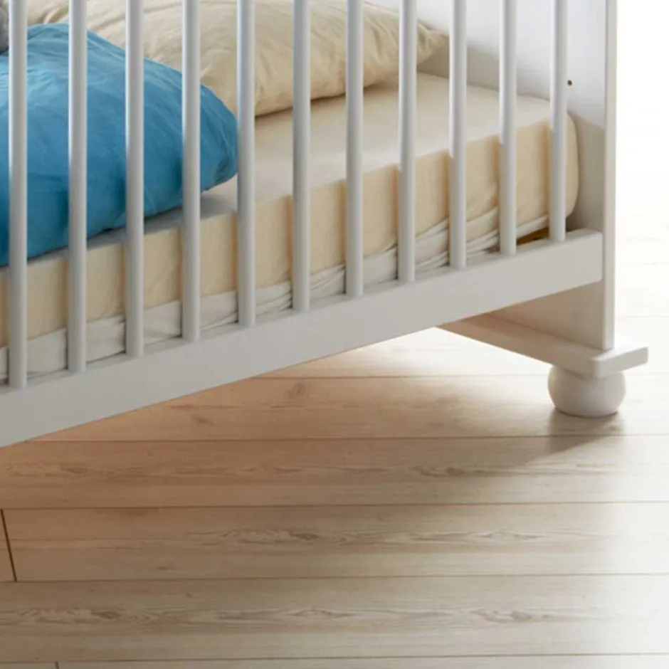 Wohnen Massivholz Babybett Narcisso in Weiß