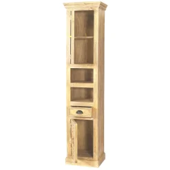 Wohnen Massivholz Bad Hochschrank in Sandfarben - Runiasa