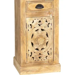 Wohnen Massivholz Bad Hochschrank in Sandfarben - Runiasa