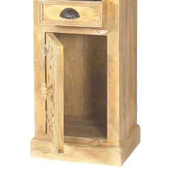 Wohnen Massivholz Bad Hochschrank in Sandfarben - Runiasa