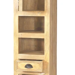 Wohnen Massivholz Bad Hochschrank in Sandfarben - Runiasa