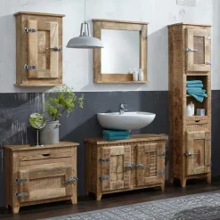 Wohnen Massivholz Badmöbel aus Mango - Suennas (fünfteilig)