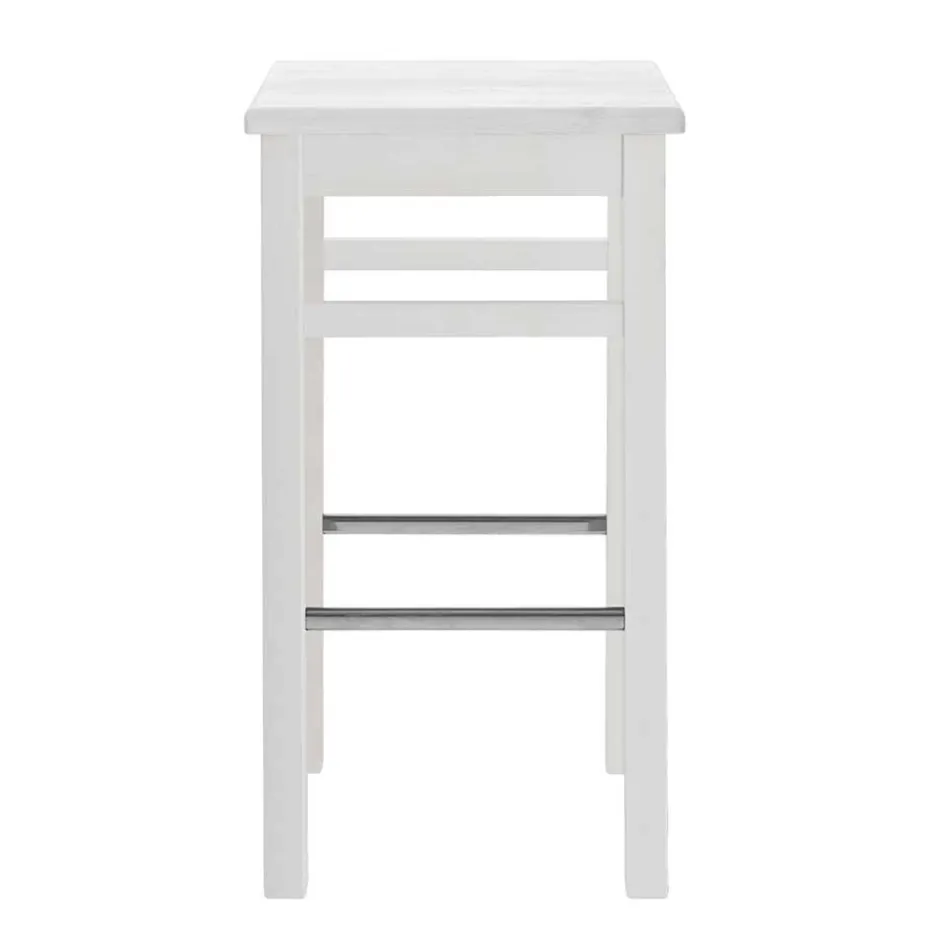Massivholz Barhocker in Weiß lackiert - Zanaris^Wohnen