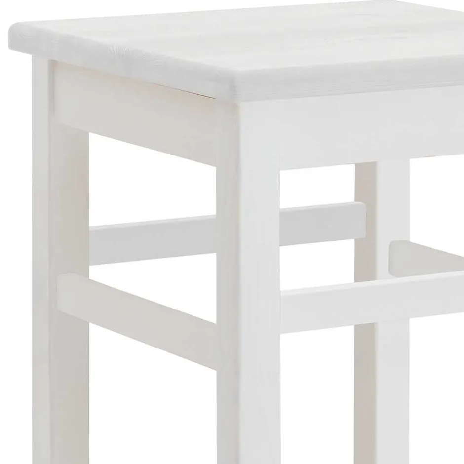 Massivholz Barhocker in Weiß lackiert - Zanaris^Wohnen