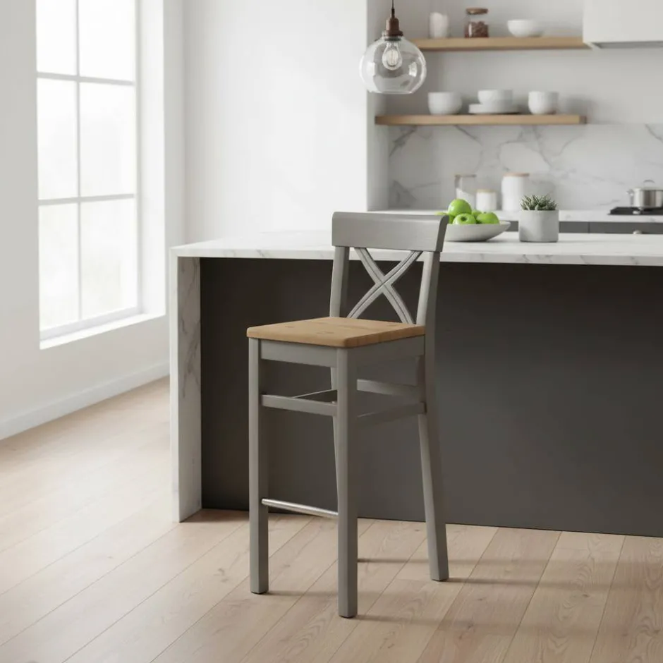 Massivholz Barstuhl Jytte im Landhausstil^Wohnen Sale