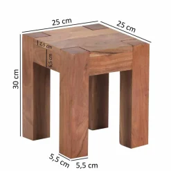 Wohnen Massivholz Beistelltische Vislan im Set (dreiteilig)