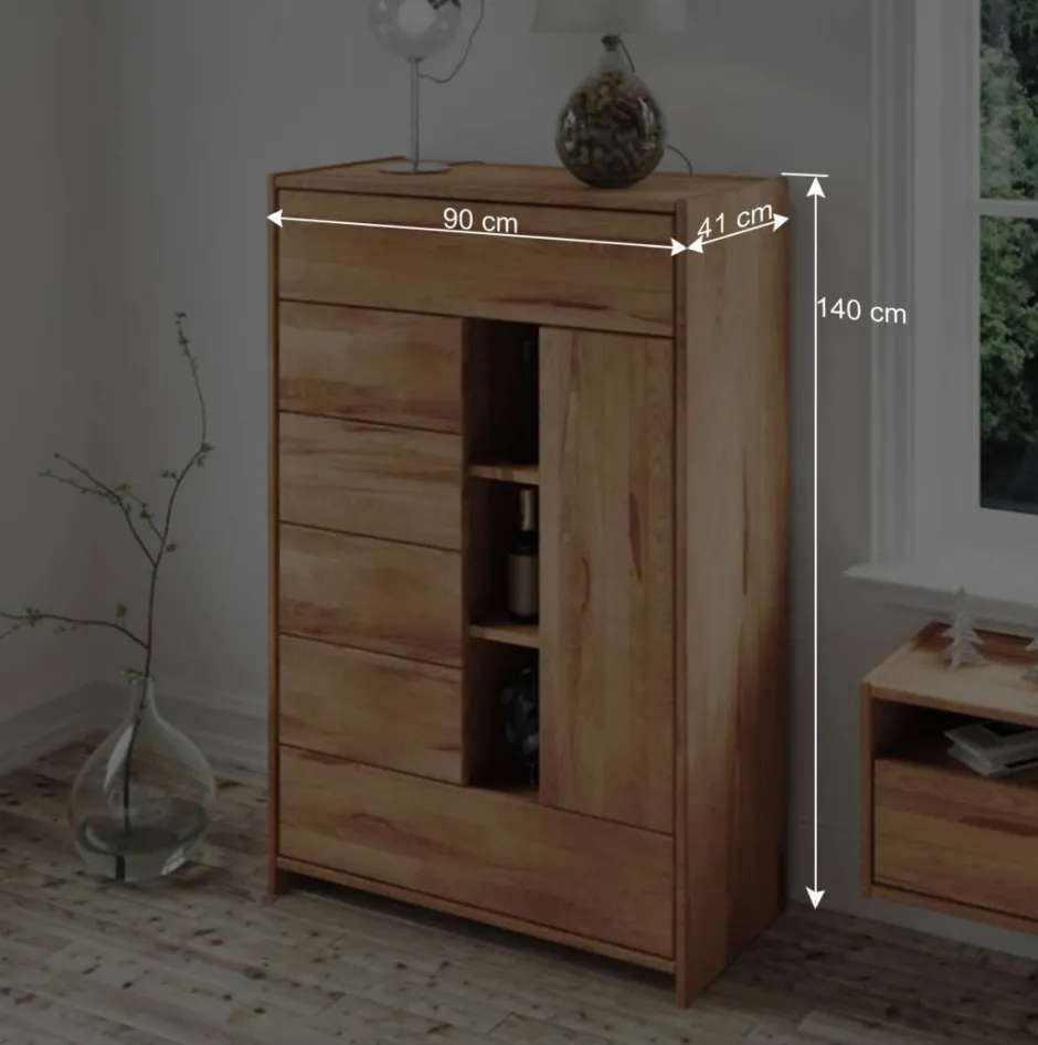 Massivholz Brotschrank Salomonia aus Kernbuche geölt^Wohnen Discount