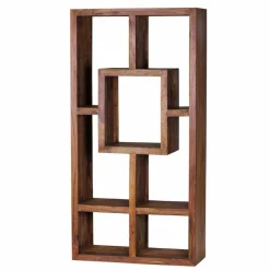 Massivholz Design Standregal Hoslo aus Sheesham klar lackiert^Wohnen Sale
