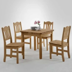 Wohnen Massivholz Essgruppe Laticosia aus Kiefer (fünfteilig)