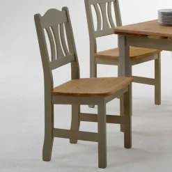 Wohnen Massivholz Esszimmerstuhl Seramya in Grau (2er Set)