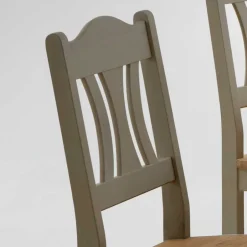 Wohnen Massivholz Esszimmerstuhl Seramya in Grau (2er Set)