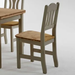 Wohnen Massivholz Esszimmerstuhl Seramya in Grau (2er Set)