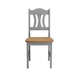 Wohnen Massivholz Esszimmerstuhl Seramya in Grau (2er Set)