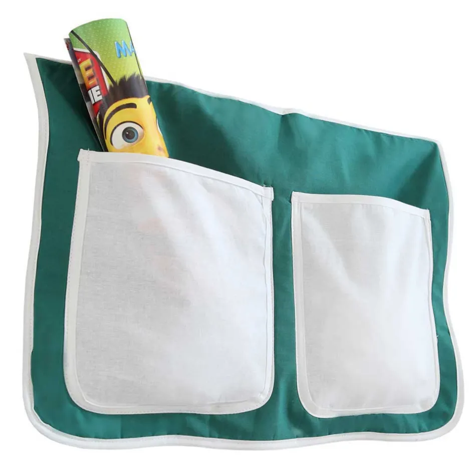 Kinder Wohnen Massivholz Etagenbett mit Rutsche in Weiß - Podlan