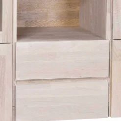 Massivholz Highboard Dioca aus Eiche White Wash^Wohnen Outlet