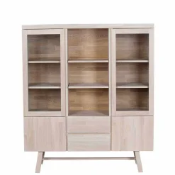 Massivholz Highboard Dioca aus Eiche White Wash^Wohnen Outlet