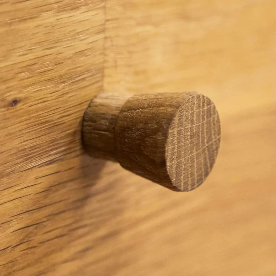 Wohnen Massivholz Highboard Masdamos mit Glasklappe