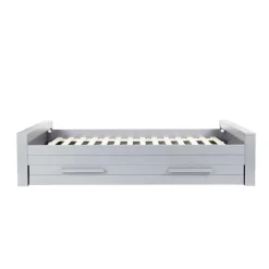 Kinder Wohnen Massivholz Kinderbett Brasdon in Beton Grau