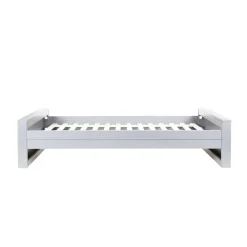 Kinder Wohnen Massivholz Kinderbett Brasdon in Beton Grau