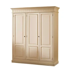 Wohnen Massivholz Kleiderschrank Jaif in Creme Vintage