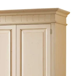 Wohnen Massivholz Kleiderschrank Jaif in Creme Vintage