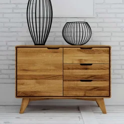 Wohnen Massivholz Kombi-Kommode in Natur geölt - Eavy I