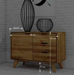 Wohnen Massivholz Kombi-Kommode in Natur geölt - Eavy I