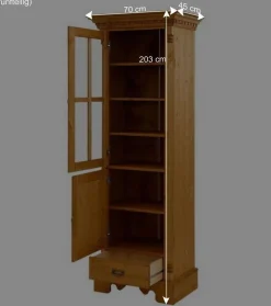 Massivholz Landhausvitrine gebeizt & geölt - Fausanda^Wohnen Sale