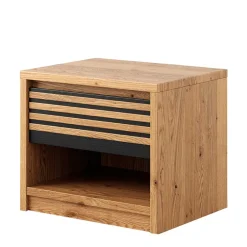 Wohnen Massivholz Nachtkommode aus Eiche zweifarbig - Agusto